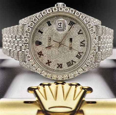 platinum gold presedcal rolex watch iced out|iced out rolex 36mm.